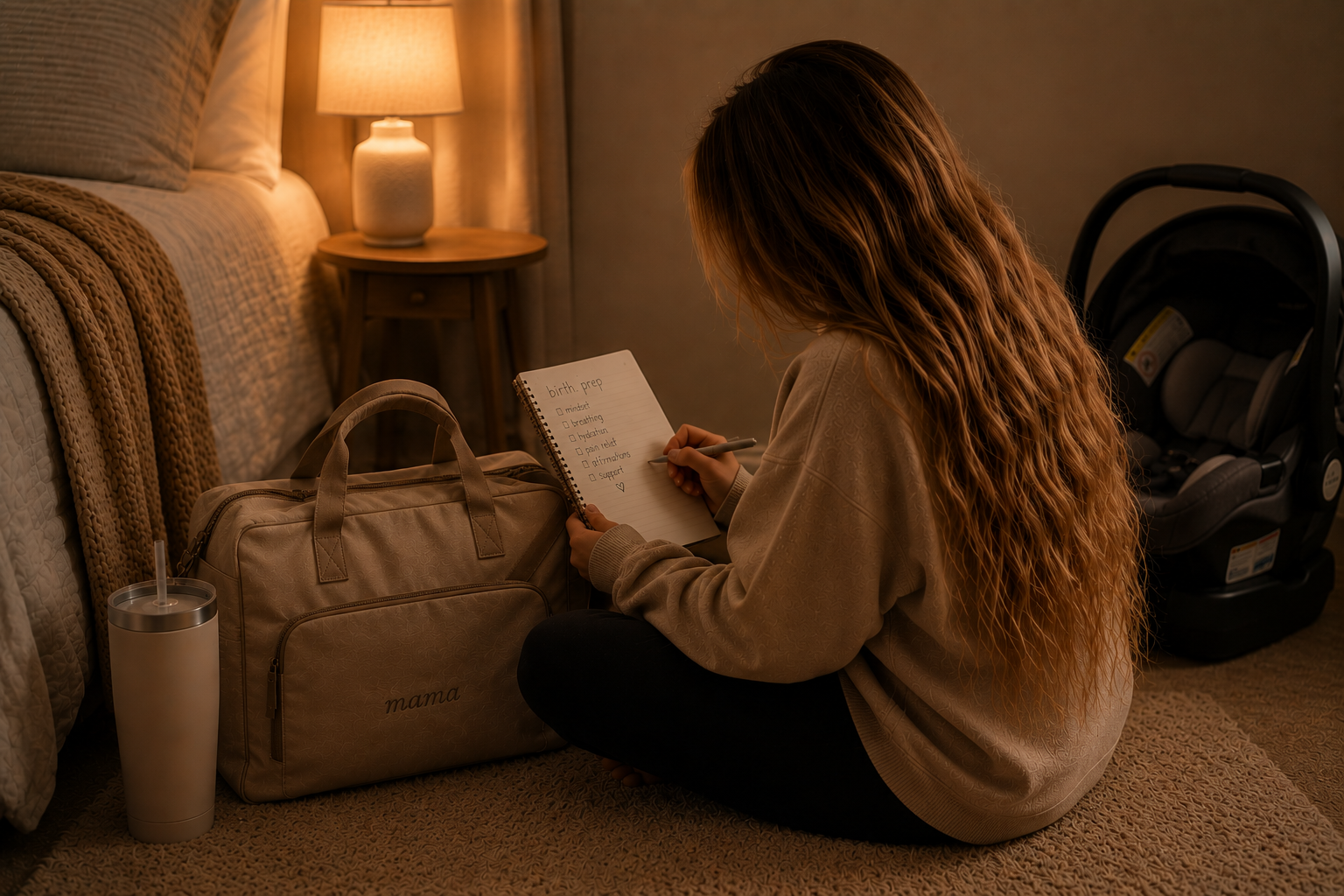mother preparing for birth and postpartum recovery